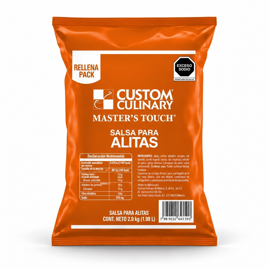 Salsa para Alitas Clásica 2KG Pouch Custom Culinary