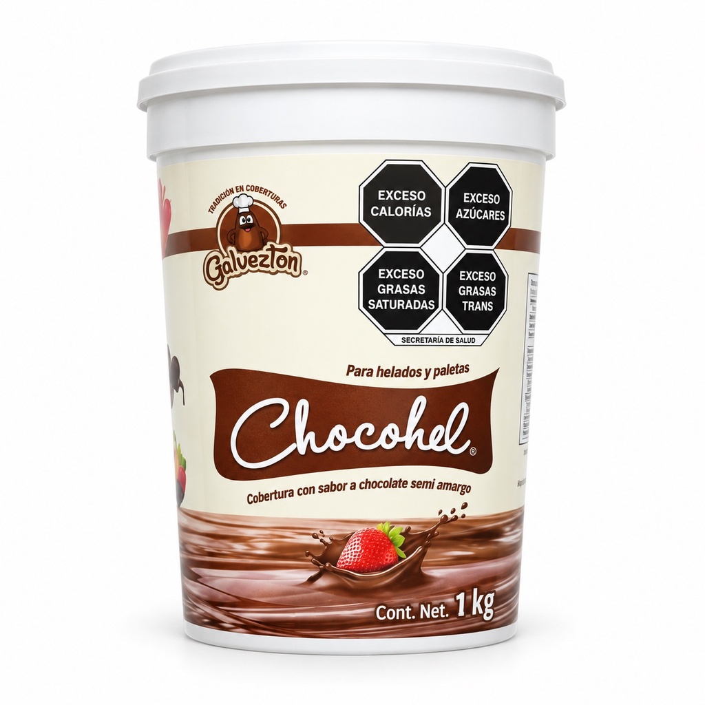 Bote Cobertura para Helados Sabor Chocolate Chocohel 1KG