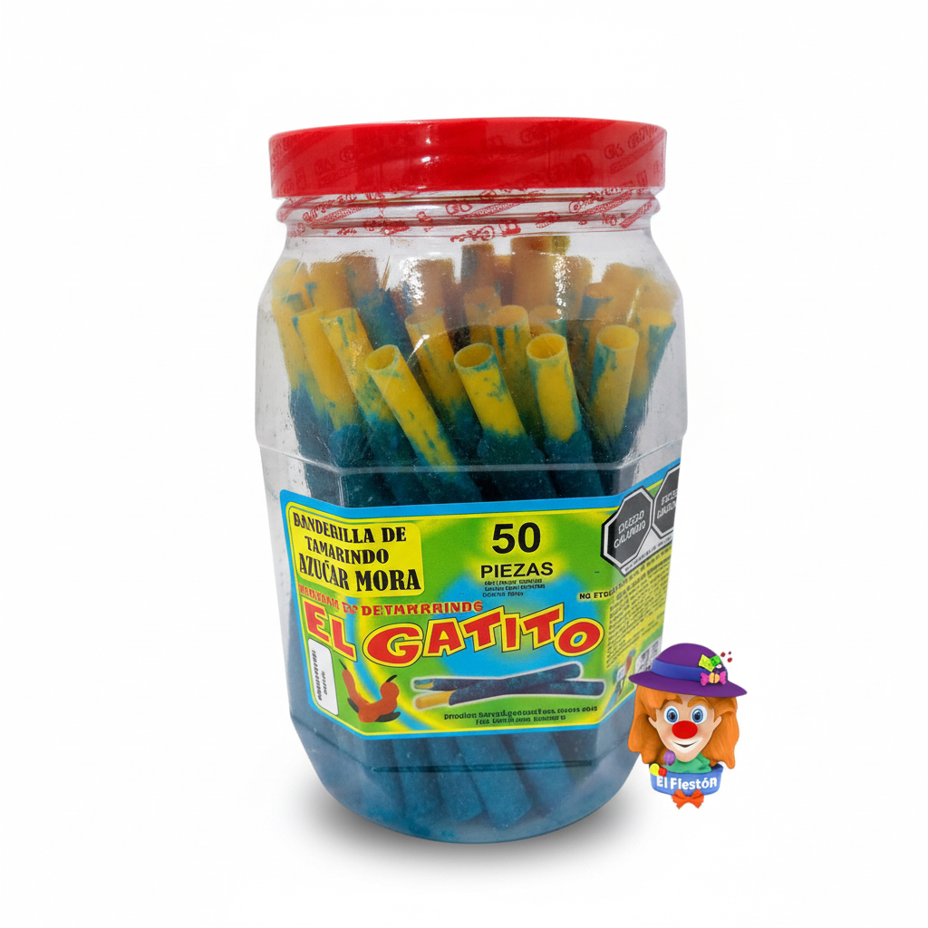 [BTMA-0007] BANDERILLA TAMARINDO MORA AZUL EL GATITO C/50u