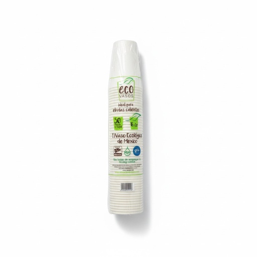 [VAS-0004] Vaso de Papel 16oz Bebida Caliente Eco Vaso C/50u
