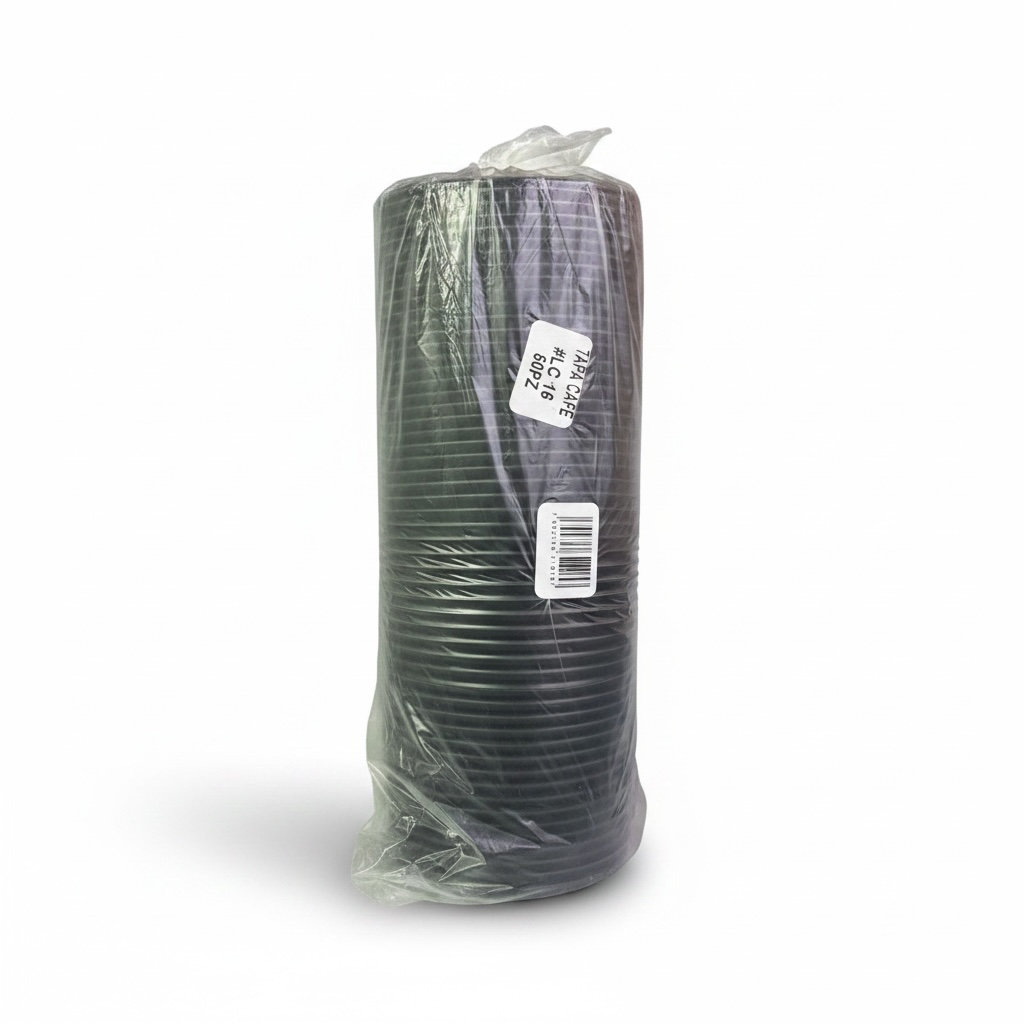 Tapa Negra 16oz (LC16) Capuchino para Vaso de Papel C/50u