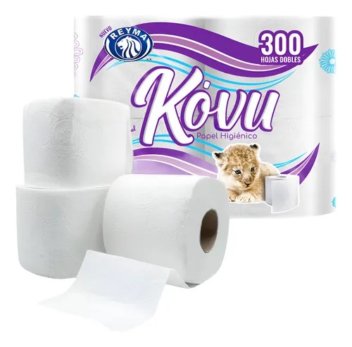 [PHK3-0811] PAPEL HIGIENICO KOVU 300 HOJAS (4 ROLLOS)