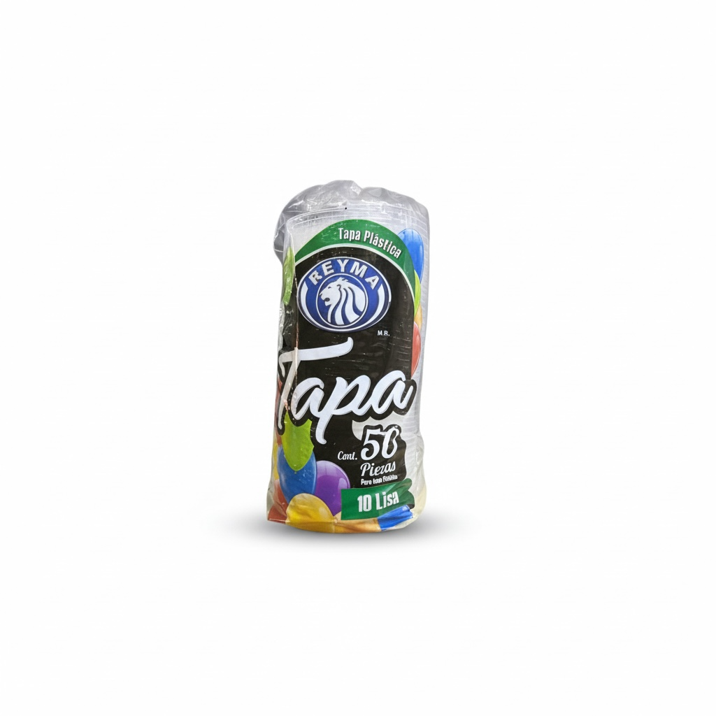 [TPV1-1083] TAPA PLÁSTICA VASO 10oz REYMA 50u