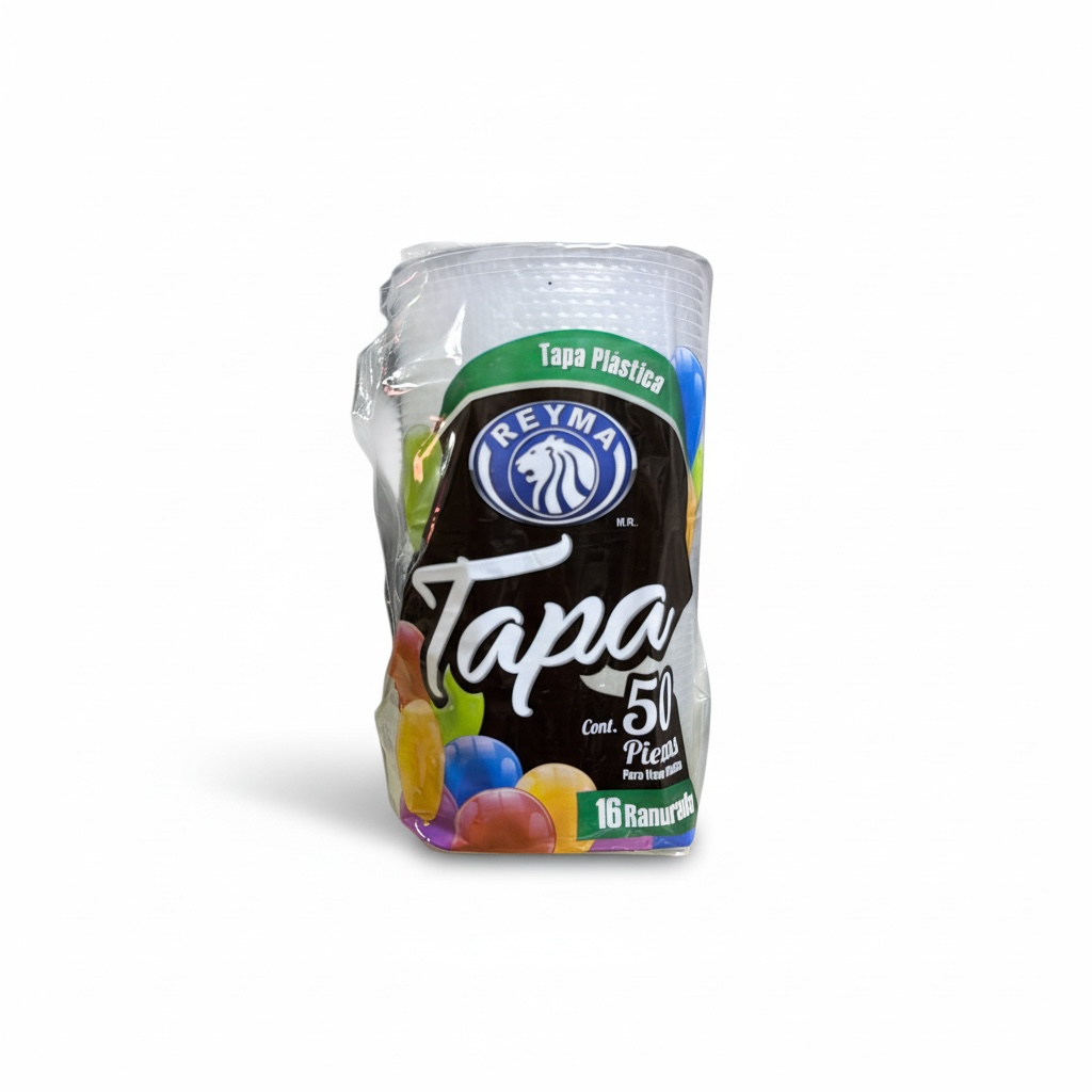[INT7502208800299] TAPA VASO 16oz REYMA CON RANURA 50u