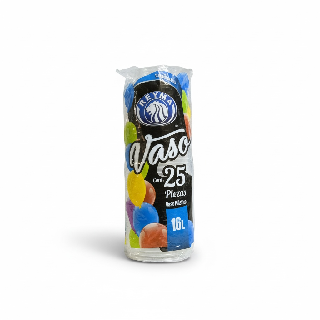 [VP1L-1151] VASO PLÁSTICO 16L (LISO) REYMA 25u