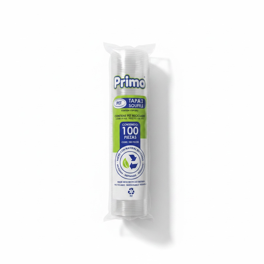 [TPPV-1073] TAPA PET PARA VASO SOUFFLE 2oz PRIMO C/100u