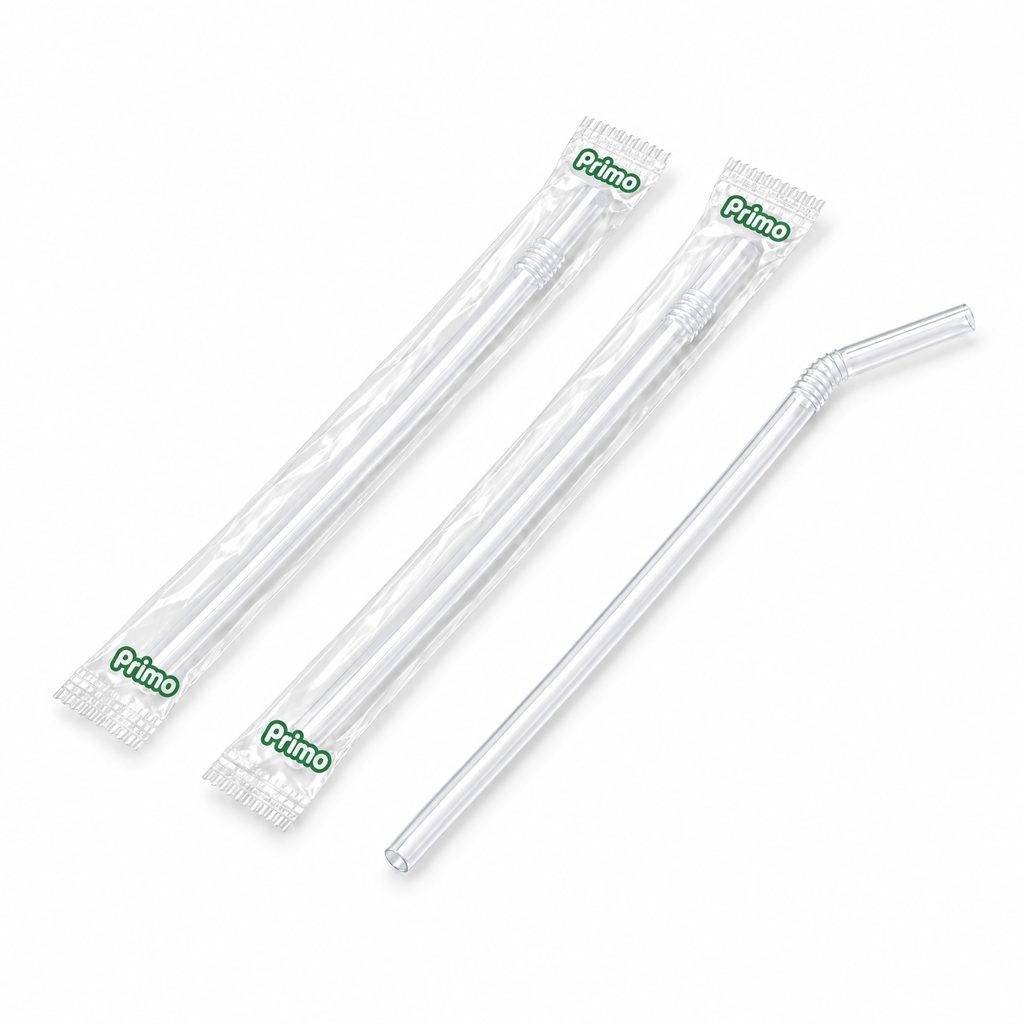 Popote Estuchado Flexible Primo 21CM C/500u