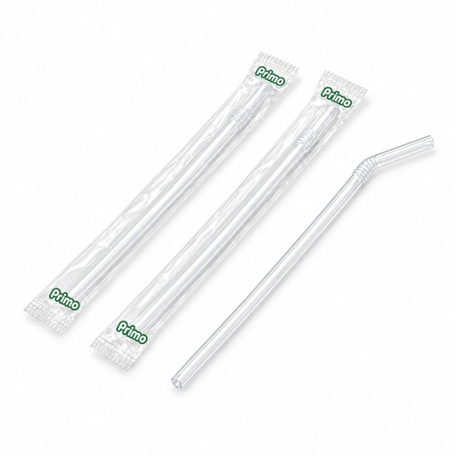 [PEFP-0911] Popote Estuchado Flexible Primo 21CM C/500u