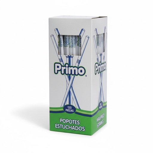 [PEFP-0910] Popote Estuchado Flexible Primo  C/125u
