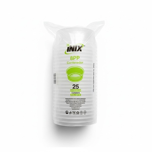 [EP82-0560] Envase Plástico 8PP 250ML Inix 25u