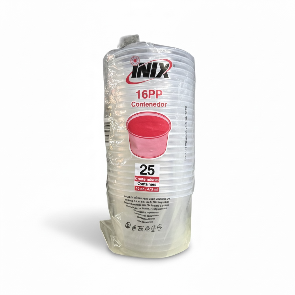 ENVASE PLÁSTICO 1/2LT(16PP) INIX 25u