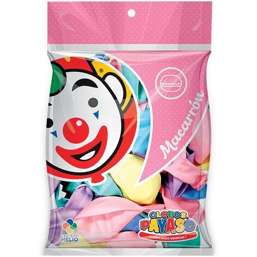 [GD9M-0633] Globo Decorator 9" Macarrón Surtido El Payaso C/50u