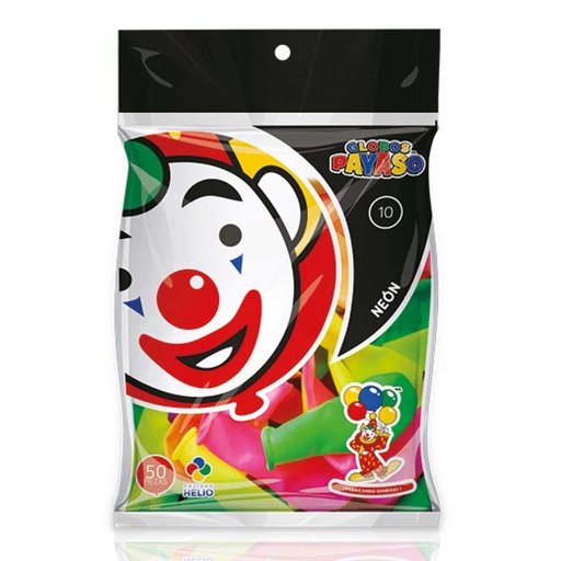 [GD1C-0631] Globo Decorator 10" Colores Neón Surtidos El Payaso C/50u