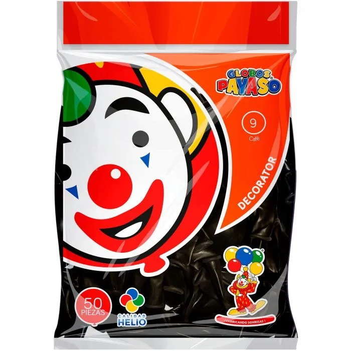 GLOBO DECORATOR 9" COLOR CAFÉ EL PAYASO C/50u