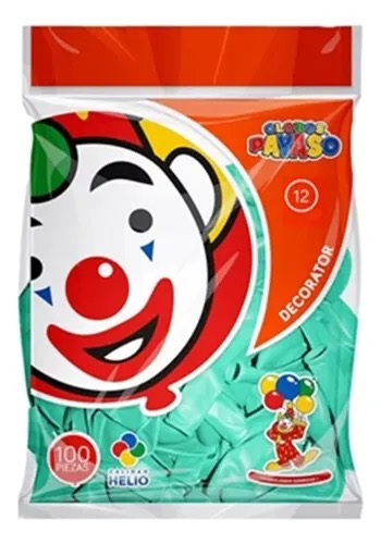 GLOBO DECORATOR 9" COLOR VERDE JADE EL PAYASO C/50u