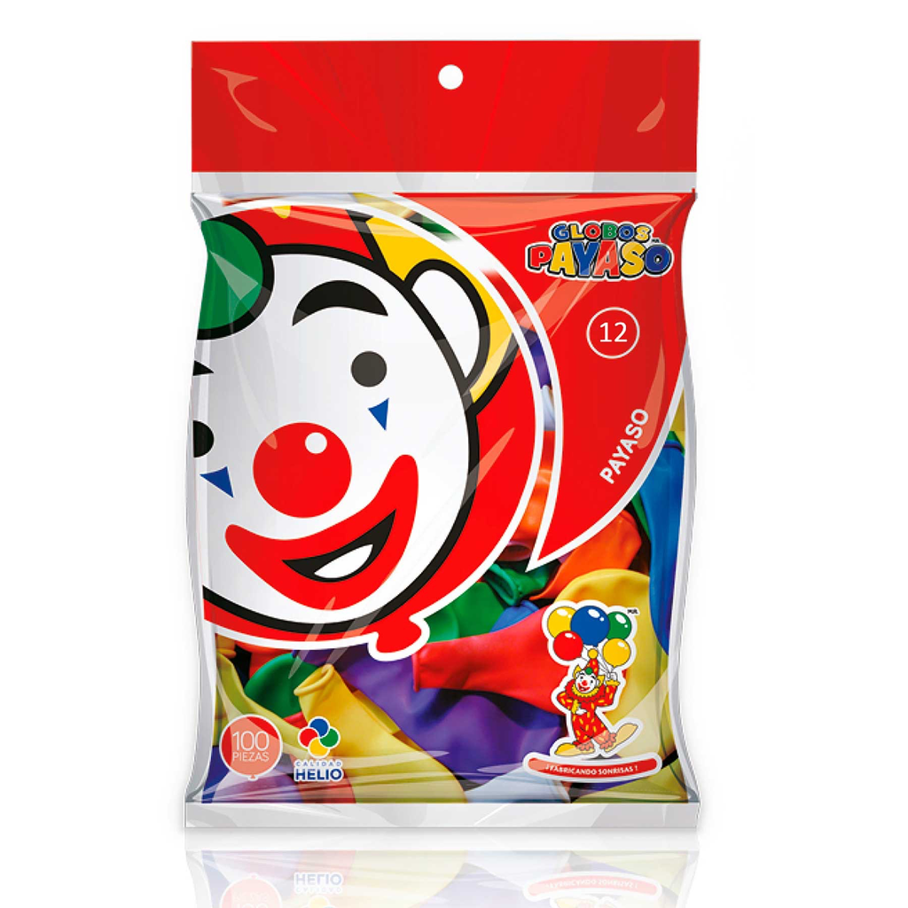 GLOBO DECORATOR 12" SURTIDO EL PAYASO C/100u