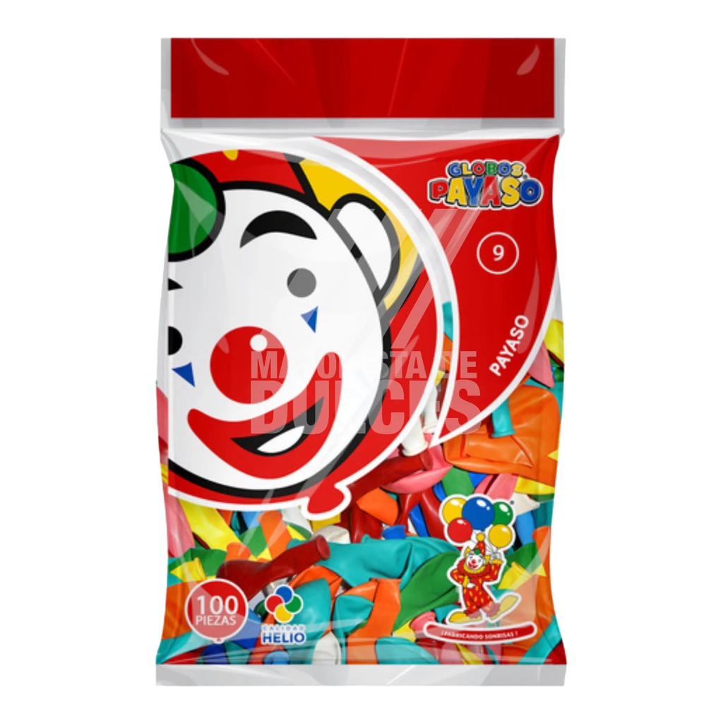 GLOBO DECORATOR 9" SURTIDO EL PAYASO C/100u