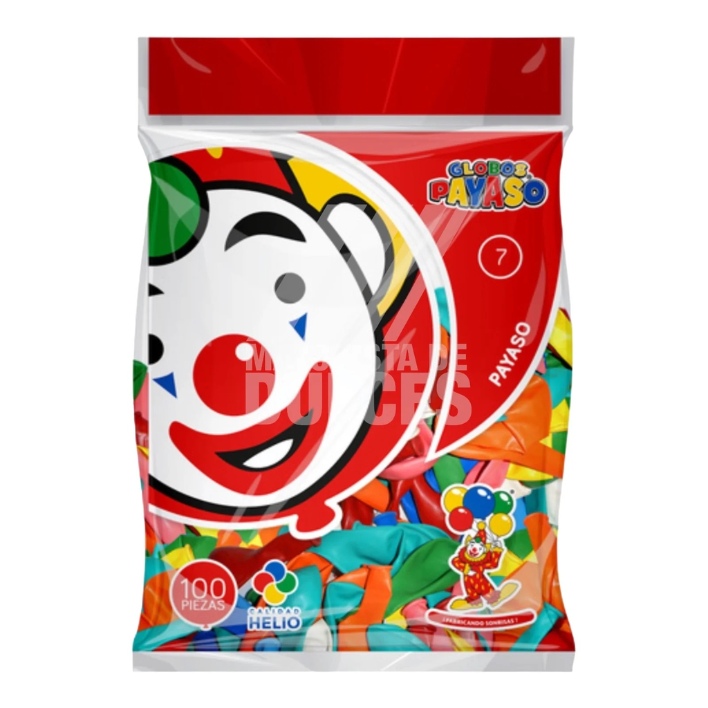 GLOBO DECORATOR 7" SURTIDO EL PAYASO C/100u