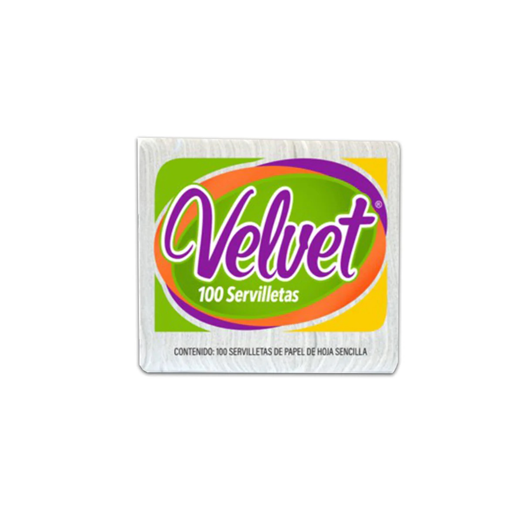 SERVILLETAS VELVET C/100u