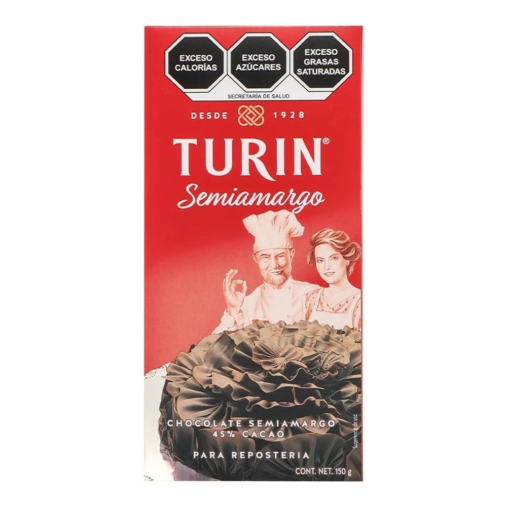 TABLILLA CHOCOLATE SEMI AMARGO TURIN 150G