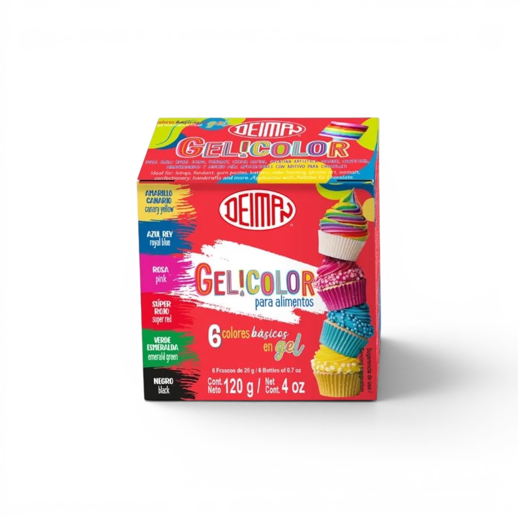 [CCEG-0264] CAJILLA COLORANTES EN GEL GELICOLOR MULTICOLOR DEIMAN C/6 COLORES