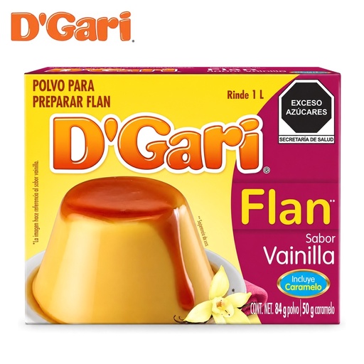 [PPPF-0872] Polvo para Preparar Flan D´gari  Vainilla con Caramelo 84GRS