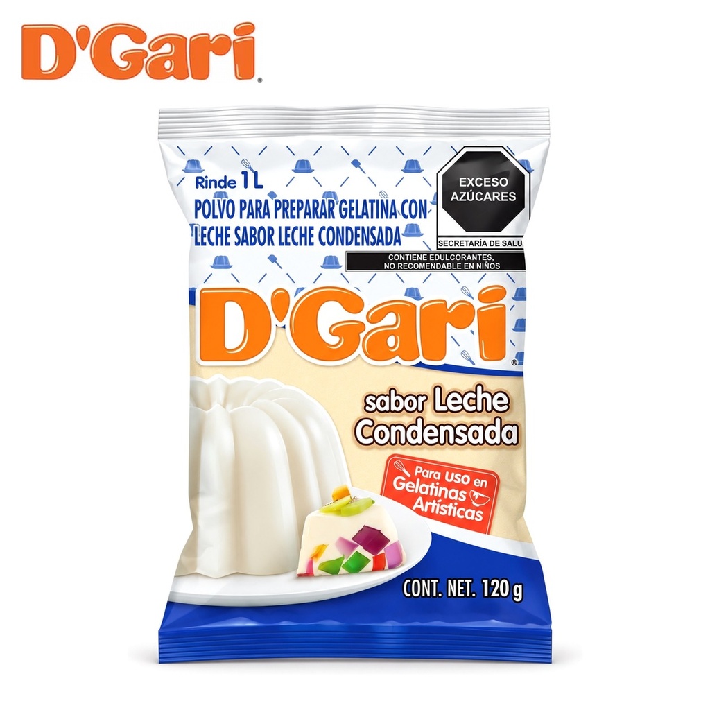 Polvo para Preparar Gelatina D´gari Sabor Leche Condensada 120gr