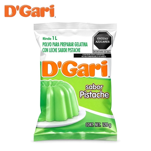 [POL-0031] Polvo para Preparar Gelatina D´gari Sabor Pistache de Leche 120gr