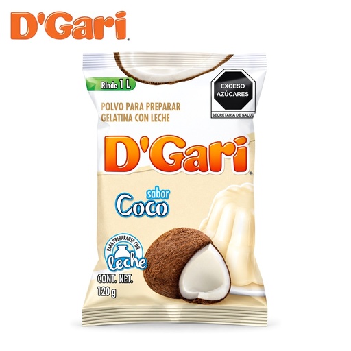 [POL-0016] Polvo para Preparar Gelatina D’Gari Sabor Coco de Leche 120 g