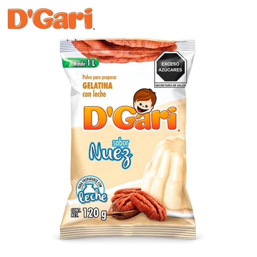 [POL-0030] Polvo para Preparar Gelatina D´gari Sabor Nuez de Leche 120gr