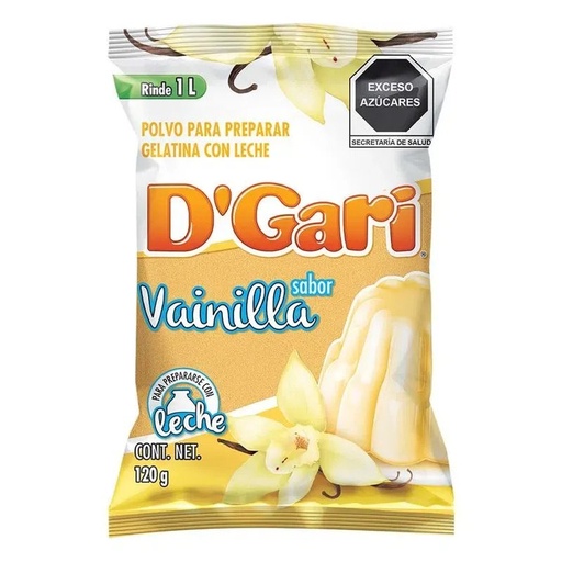 [POL-0036] Polvo para Preparar Gelatina D´gari Sabor Vainilla de Leche 120gr