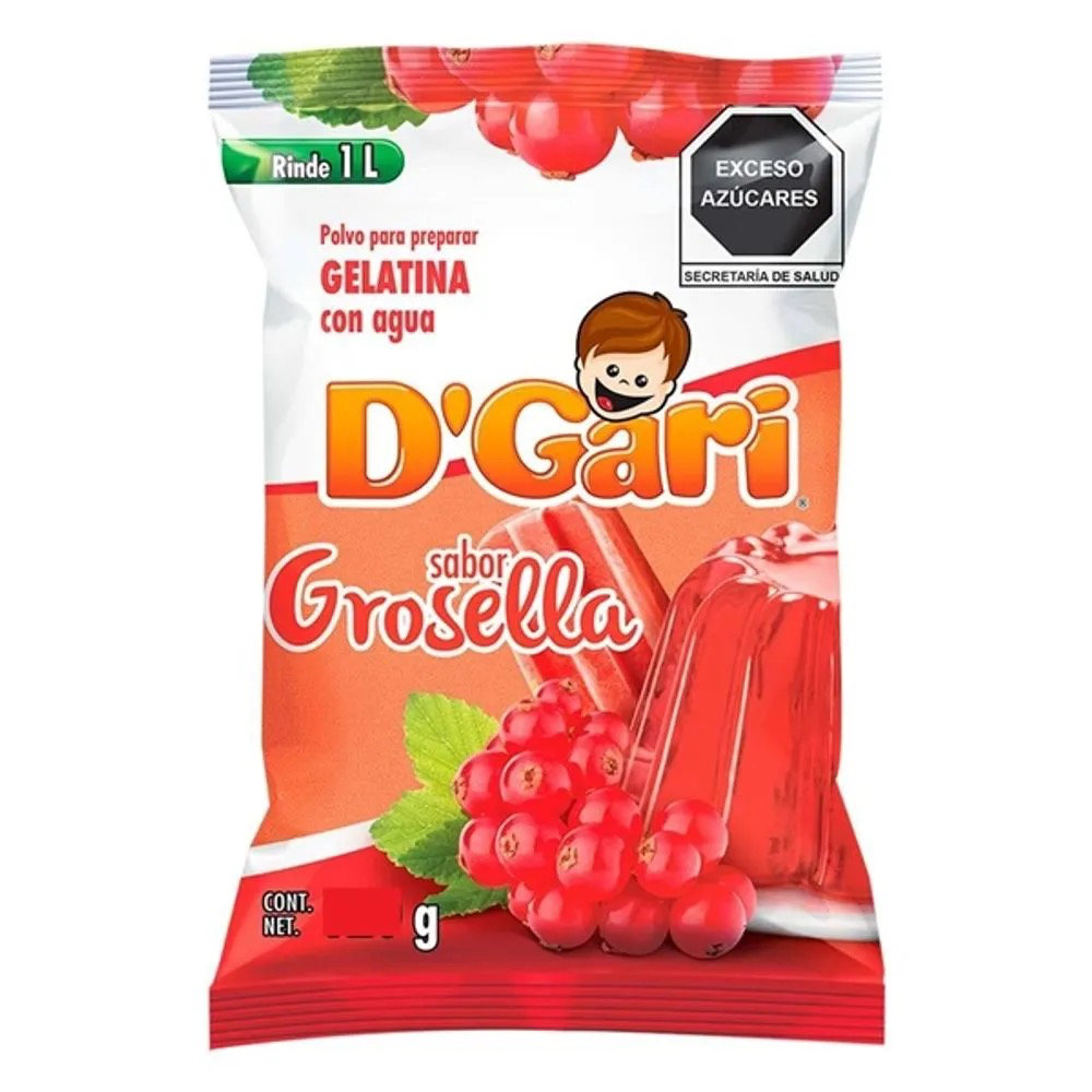 Polvo para Preparar Gelatina D´gari Sabor Grosella de Agua 120gr