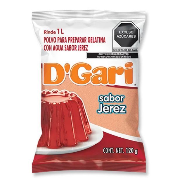 POLVO PARA PREPARAR GELATINA D´GARI SABOR JEREZ DE AGUA 120gr