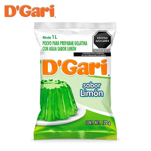 [POL-0024] Polvo para Preparar Gelatina D´gari Sabor Limón de Agua 120gr