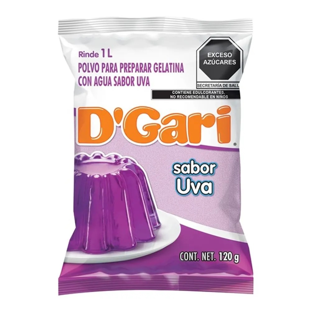POLVO PARA PREPARAR GELATINA D´GARI SABOR UVA DE AGUA 120gr
