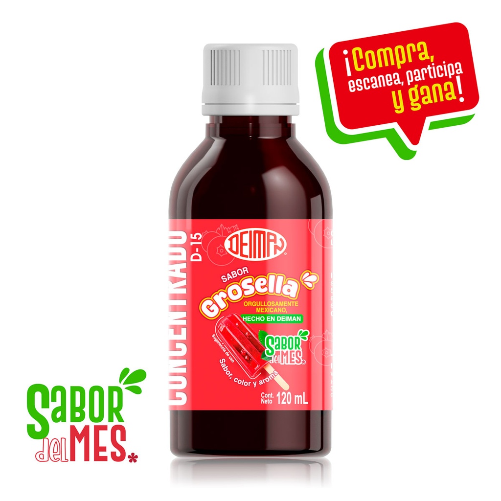 CONCENTRADO GROSELLA DEIMAN 120ML  (SABOR, COLOR Y AROMA)