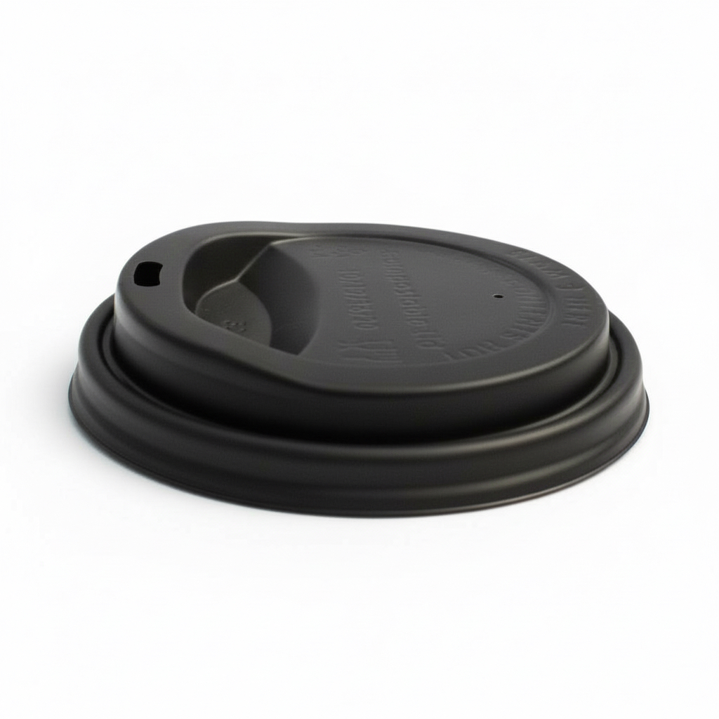 [TAP-0012] TAPA NEGRA 12oz (LC12) CAPUCHINO PARA VASO DE PAPEL C/50u