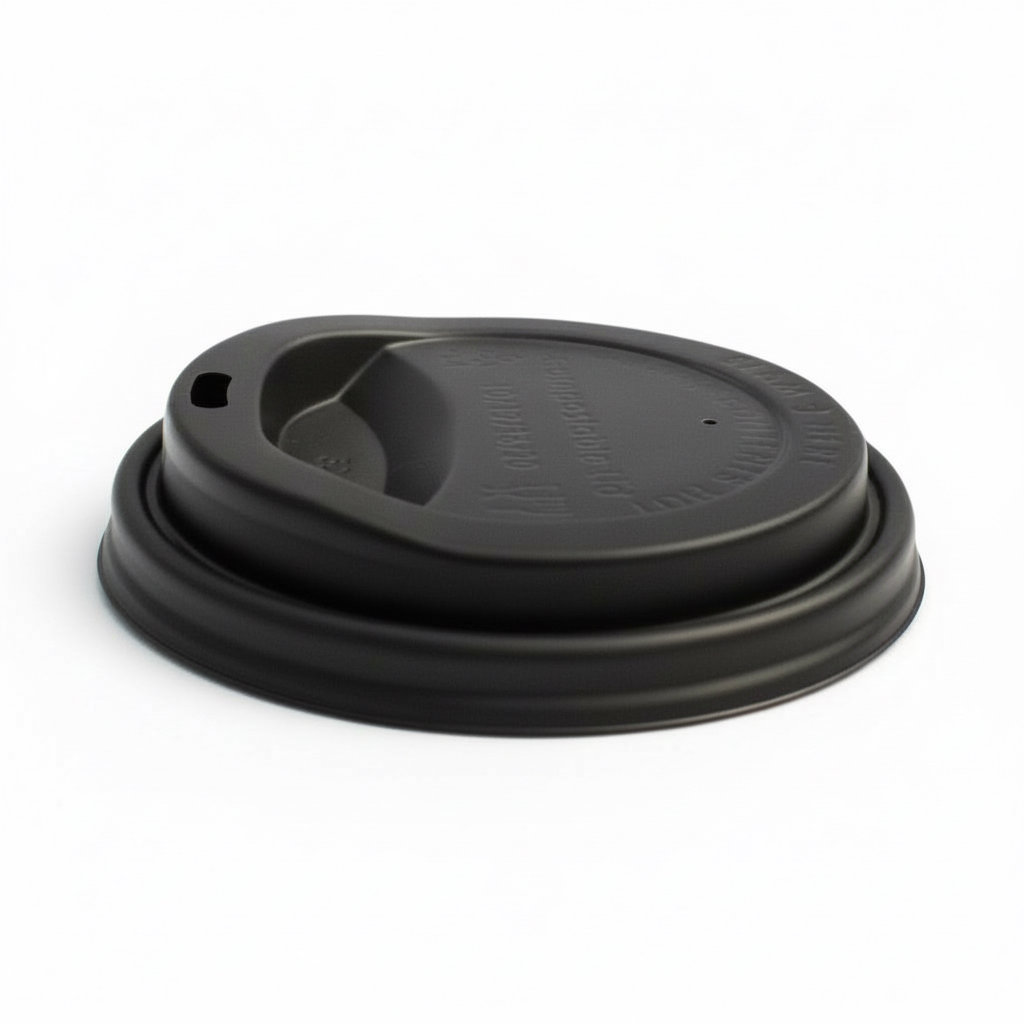 Tapa Negra 12oz (LC12) Capuchino para Vaso de Papel C/50u