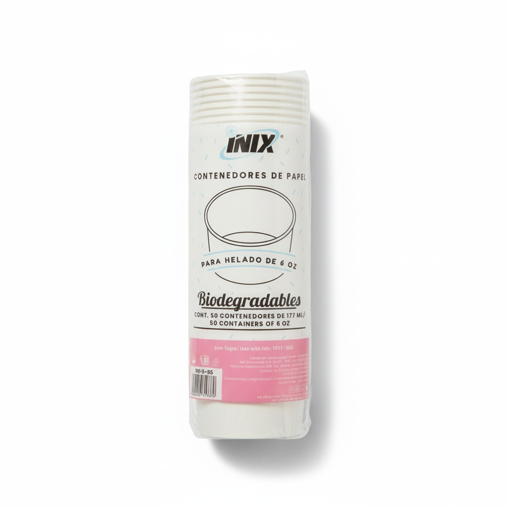 ENVASE PAPEL BLANCO 6OZ (CPH06-95) INIX 50PZ