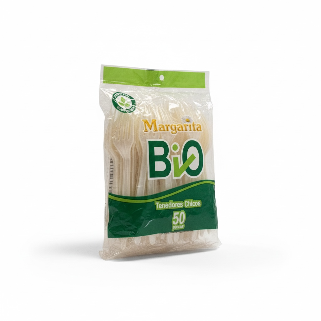 TENEDOR PASTELERO MARGARITA BIO COMPOSTABLE  C/50u