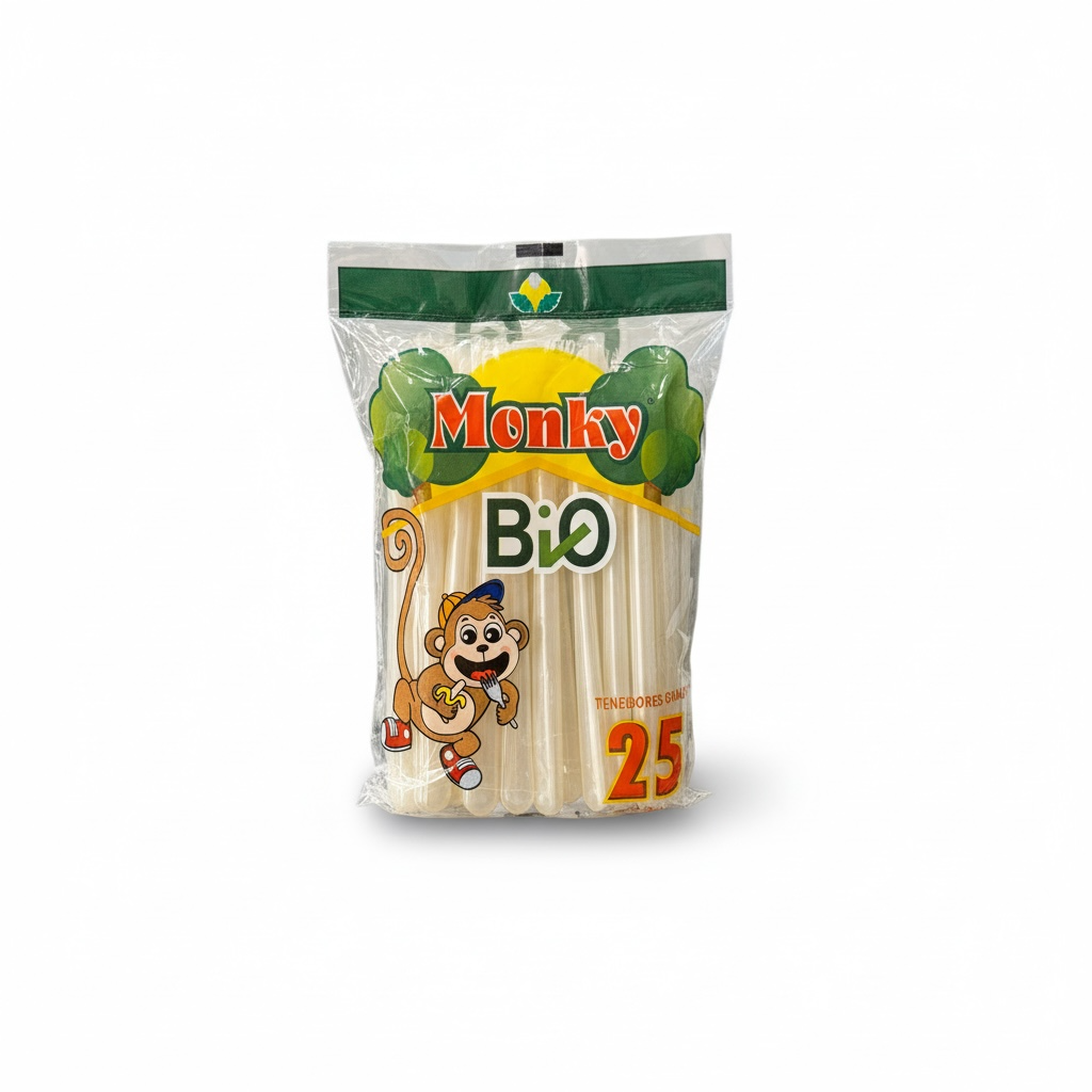 TENEDOR GRANDE MONKY BIO COMPOSTABLE C/25u