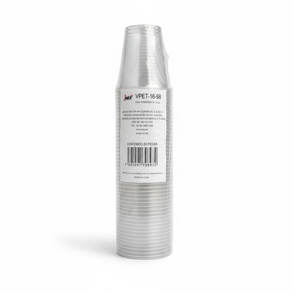 Vaso PET Frappé 16oz (V-PET-16-98)INIX C/50u