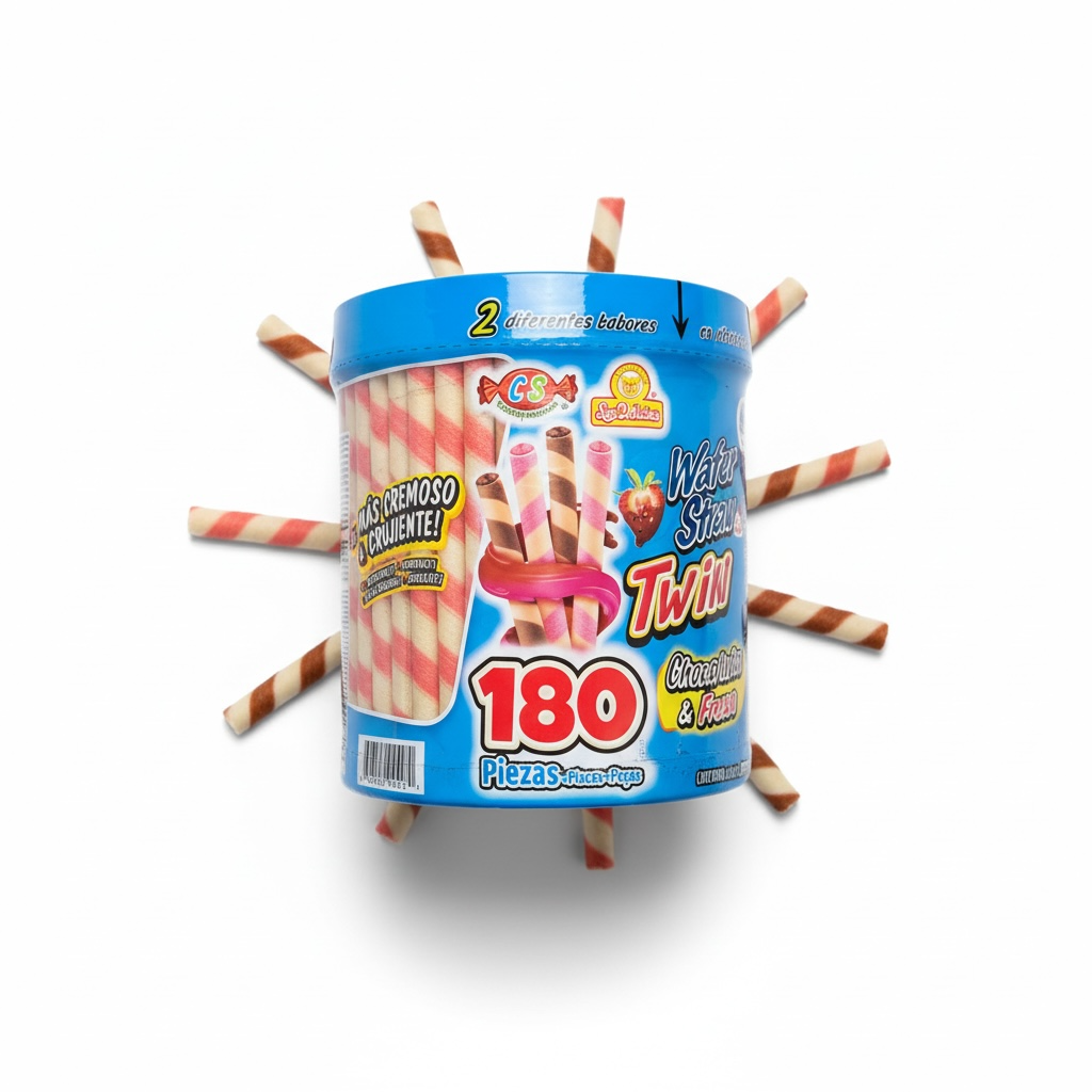 WAFER STICK TWIN CHOCO FRESA 120PZ