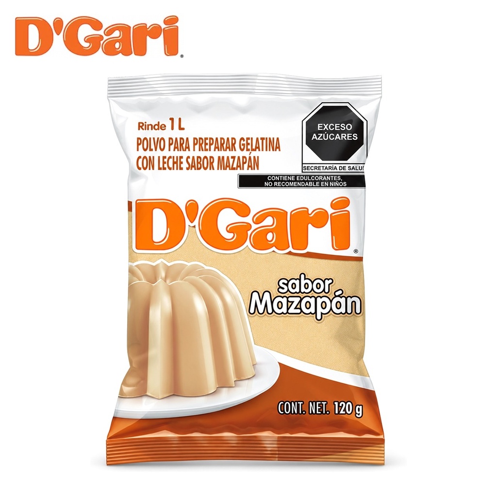 Polvo para Preparar Gelatina D’Gari Sabor Mazapán de Leche 120 g