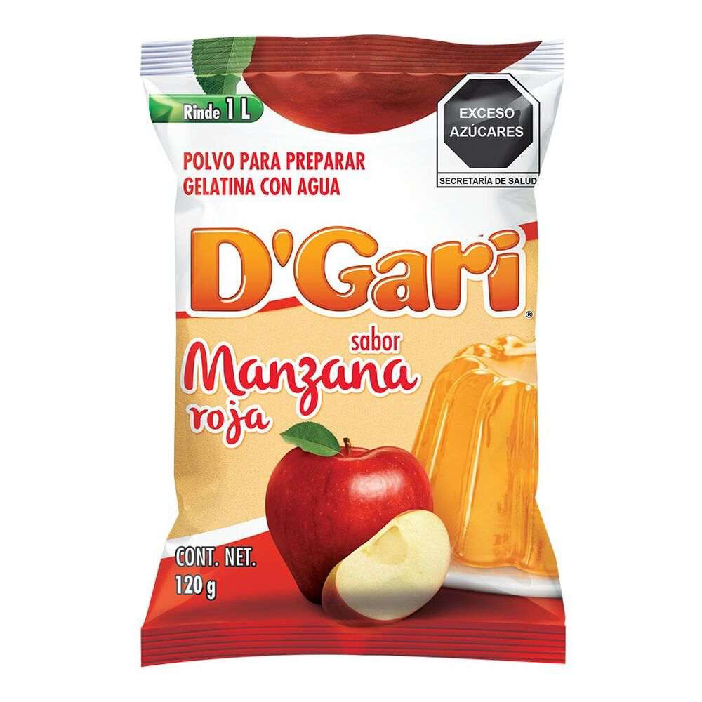 [POL-0026] POLVO PARA PREPARAR GELATINA D´GARI SABOR MANZANA DE AGUA 120gr