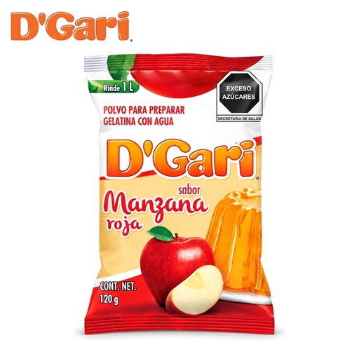 [POL-0026] Polvo para Preparar Gelatina D´gari Sabor Manzana de Agua 120gr