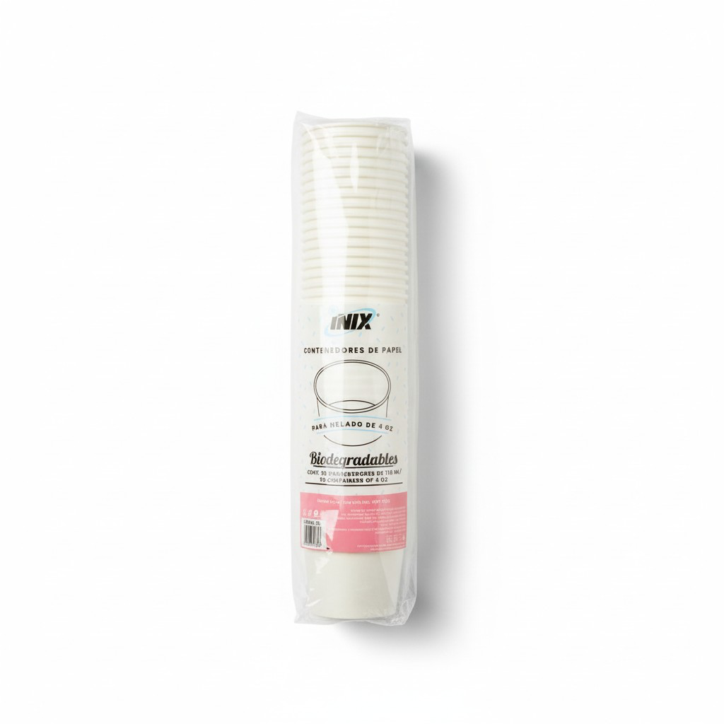 ENVASE PAPEL BLANCO 4OZ (CPH06-95)INIX 50PZ