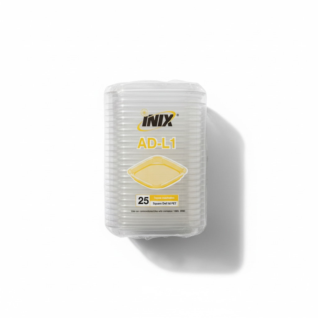 Tapa Envase Plástico Cuadrado Inix 32SD (ADL-1) Inix C/25u