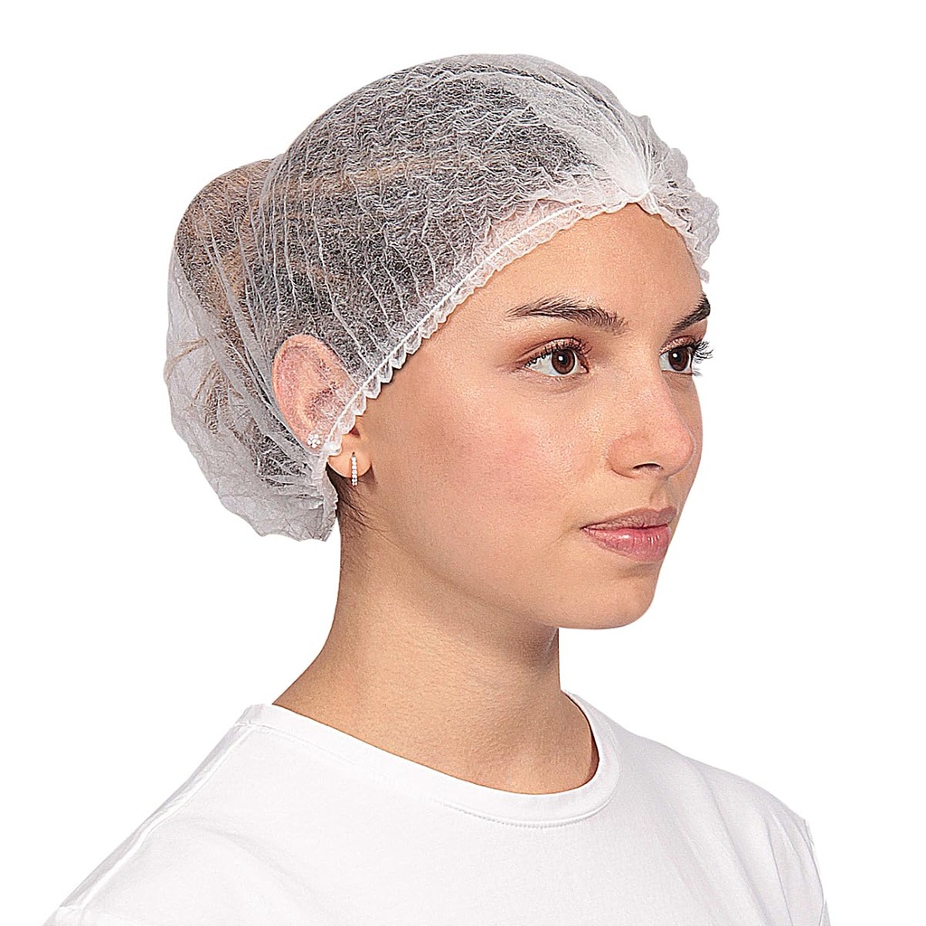 COFIA PLISADA DESECHABLE BLANCA 21” PROSAFE C/100u