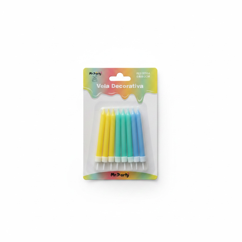 [VDPC-1192] VELA DECORATIVA PALITO COLORES (52554) C/6u